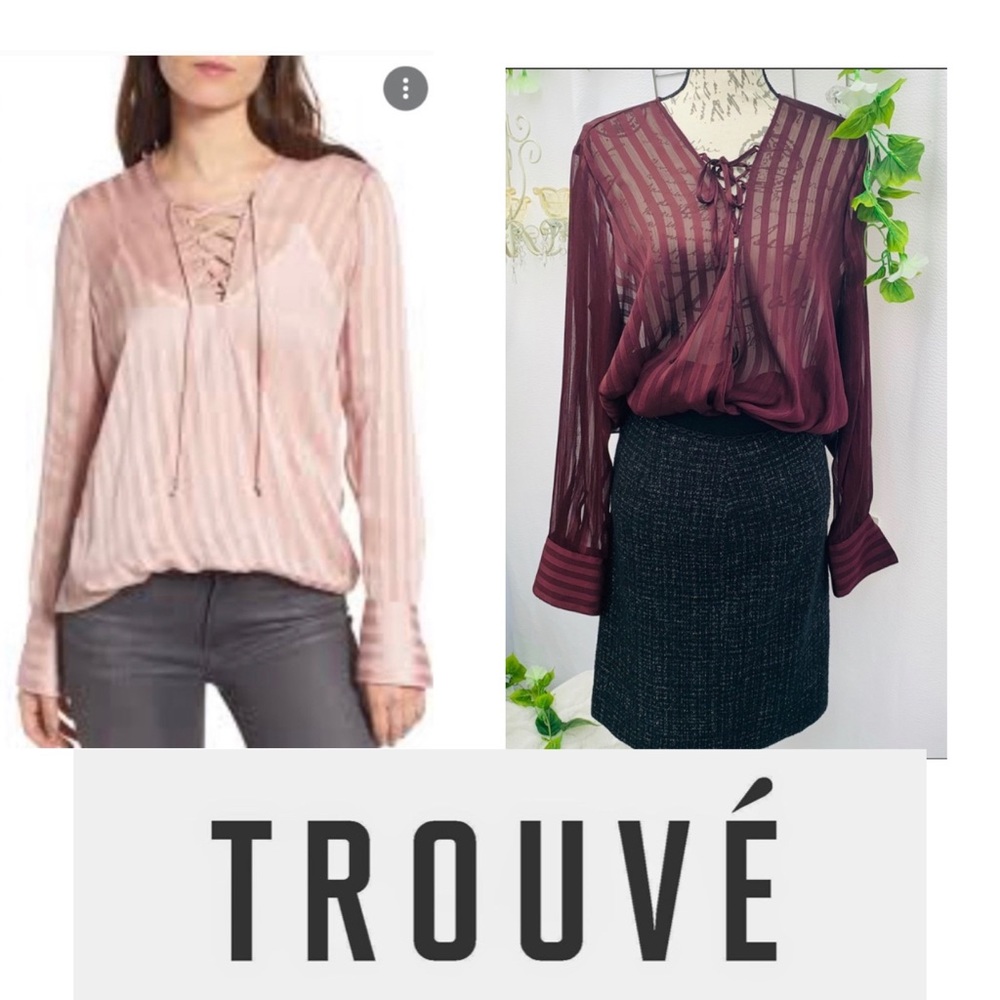 NWT Nordstrom’s Trouve Sheer Mauve Blouse